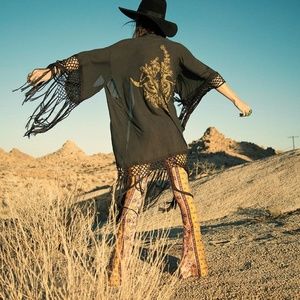 Spell & the Gypsy Indian Summer Kimono in Charcoal